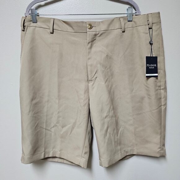 NWT Men's Jos A Banks Tailored Fit Traveler Performance Shorts TAN  size 40R - Picture 1 of 10
